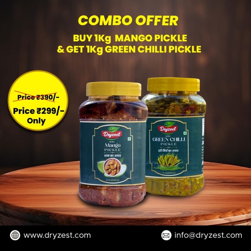 BUY 1Kg MANGO PICKLE & GET 1Kg GREEN CHILLI PICKLE